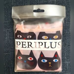 NWT, Pepipus Unisex Pink Cat Japanese Reusable Shopping Bag Tote Inside Pocket